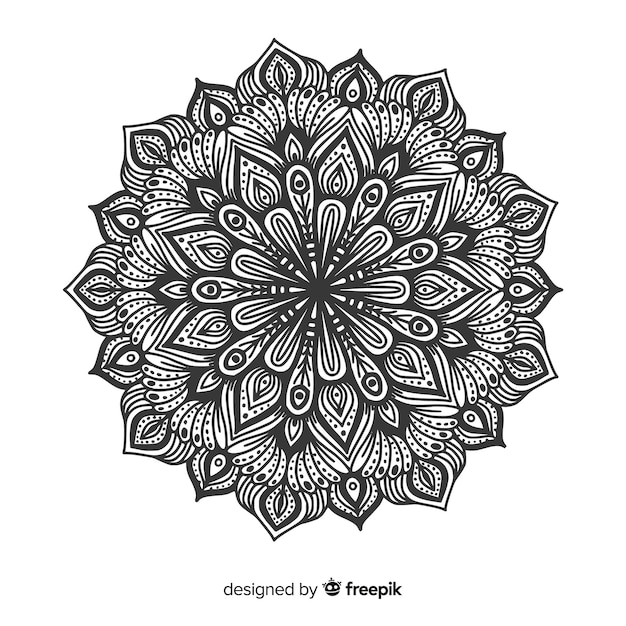 Elegant black and white mandala concept background