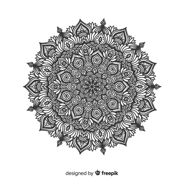 Elegant black and white mandala concept background