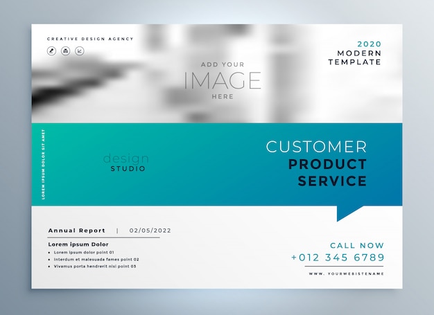 Free vector elegant blue business brochure presentation template