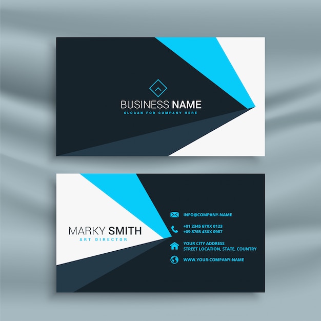 Free vector elegant blue business card design