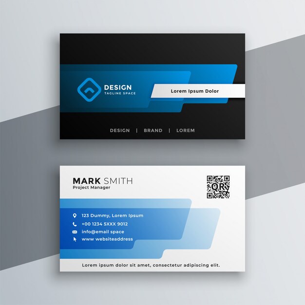 Elegant blue business card template design