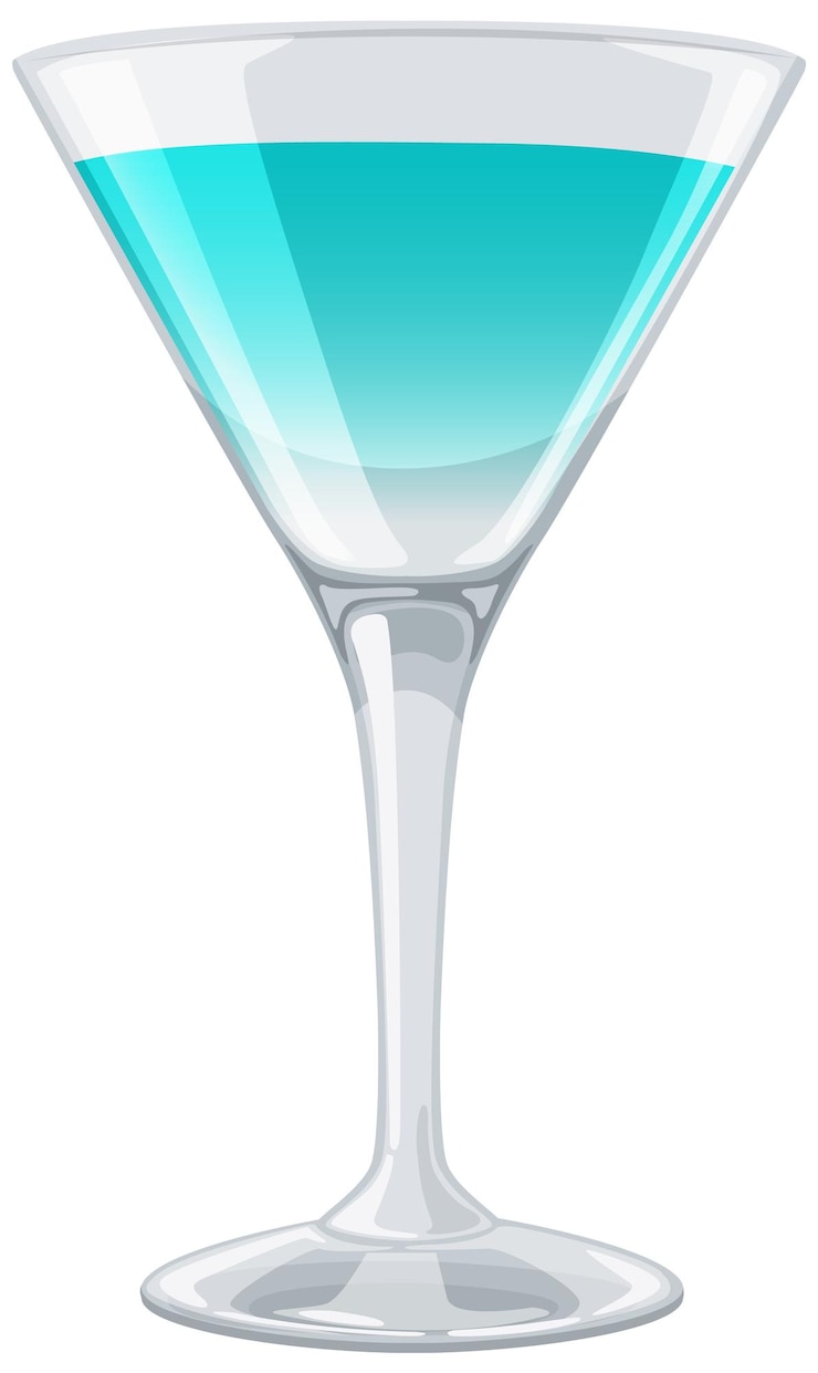 Free Vector elegant blue cocktail in glass