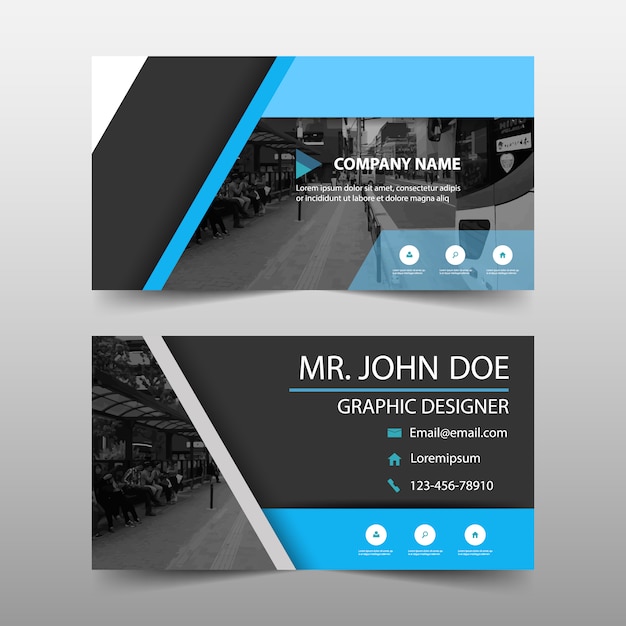 Elegant blue commercial business card