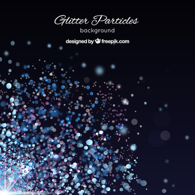 Elegant blue glitter particles background