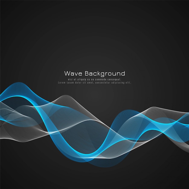 Elegant blue glossy wave background vector