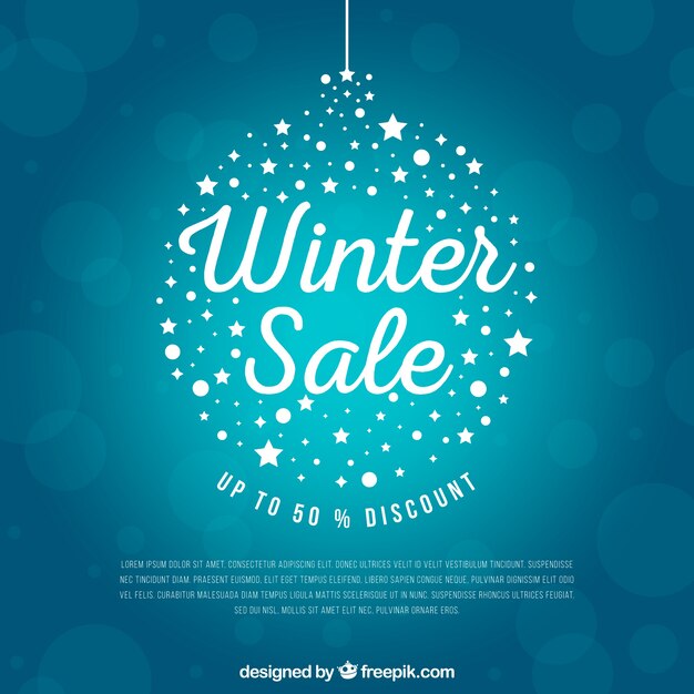 Free vector elegant blue winter sale design