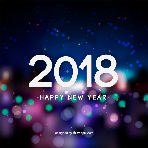 Free vector elegant blurred new year 2018 background