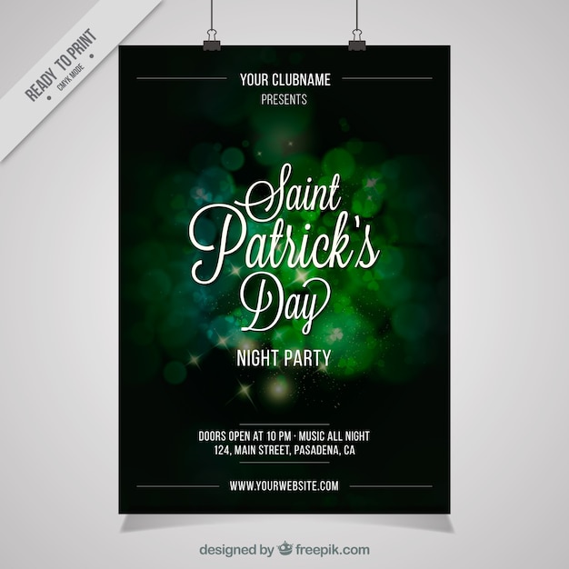 Elegant blurred party poster of saint patrick