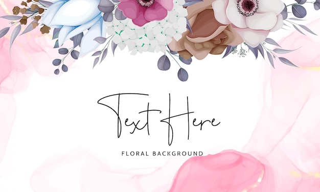 elegant boho flower and leaves background template