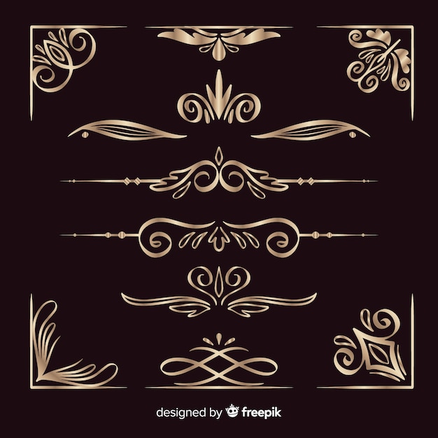 Free vector elegant border ornaments collection