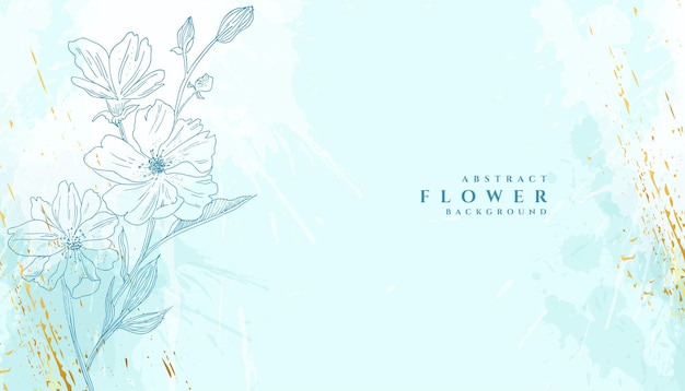 Free vector elegant botanical flower grungy background in line style