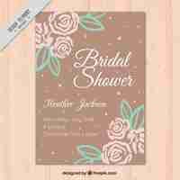 Free vector elegant bridal shower party invitation