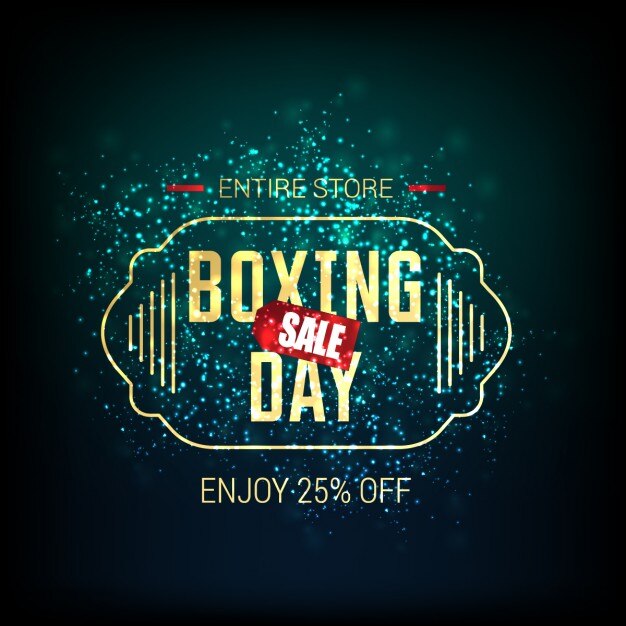 Free Vector elegant bright background with boxing day label