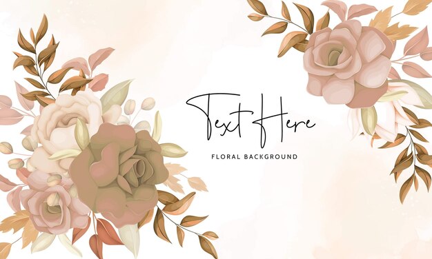 elegant brown floral background design