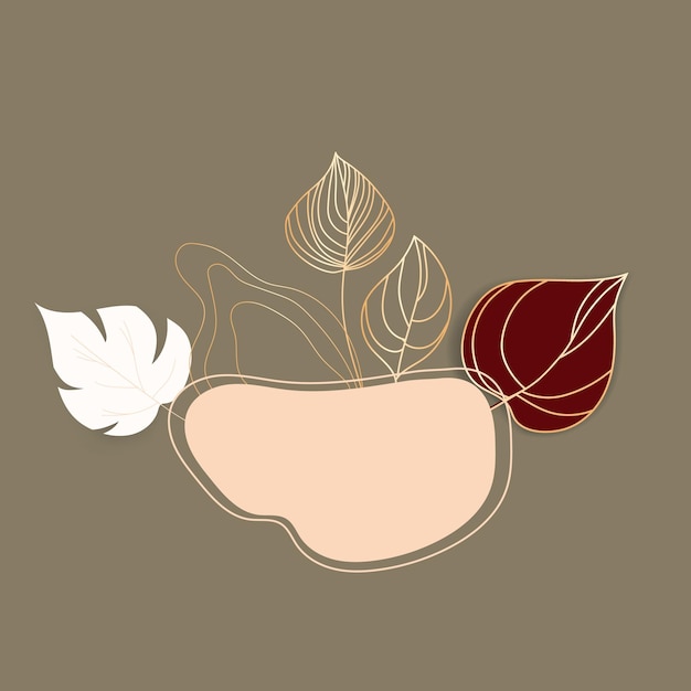 Free vector elegant brown maroon and gold leaves bouquet