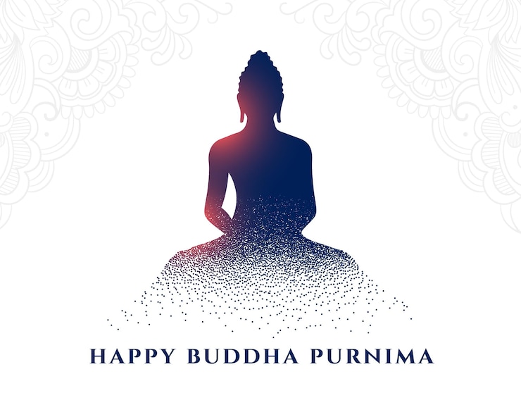Free Vector elegant buddha or guru purnima event background in particle style