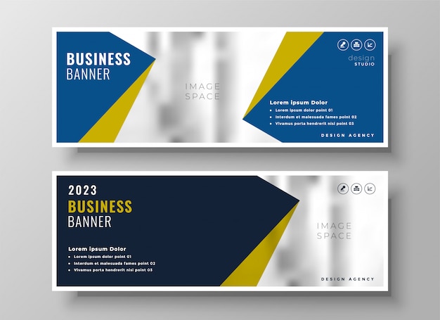 elegant business banners in geometric style