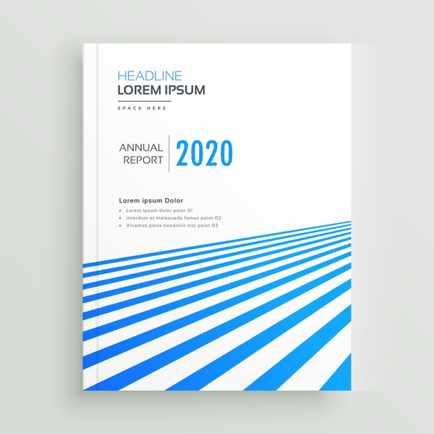 elegant business brochure poster design with blue stripes