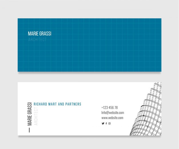 Free vector elegant business card for architect