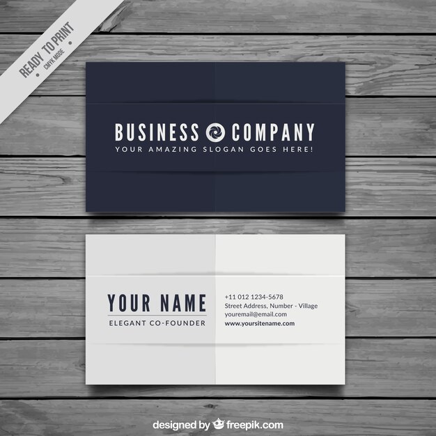 Elegant business card in flat design