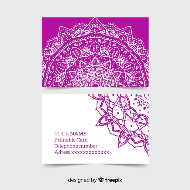 Elegant business card in mandala style