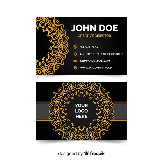 Elegant business card in mandala style