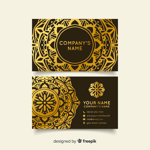 Elegant business card in mandala style