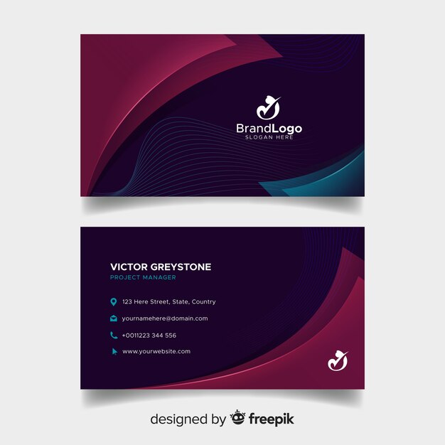 Elegant business card template with abstract design