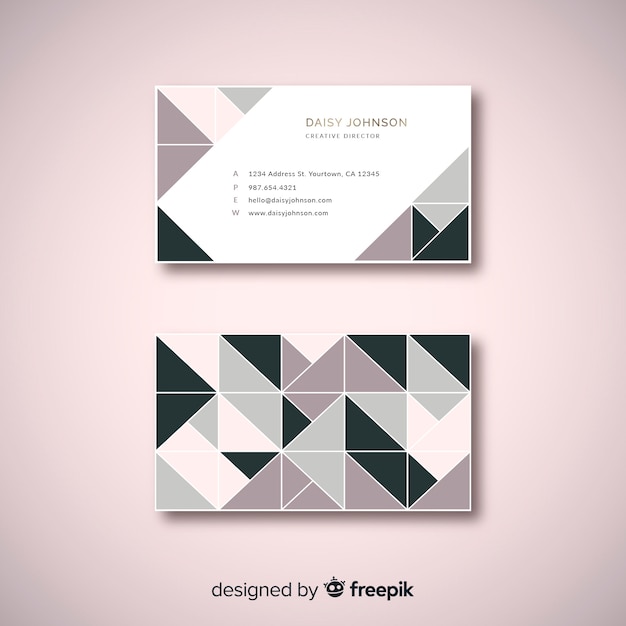 Elegant business card template with abstract design