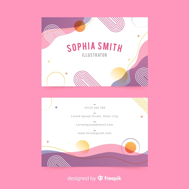 Elegant business card template with abstract design