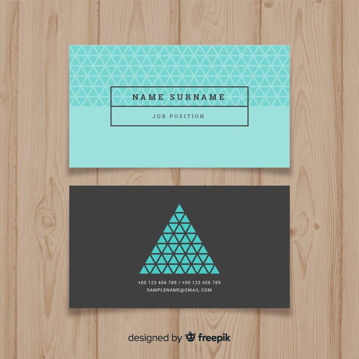 Free Vector elegant business card template with geometric design