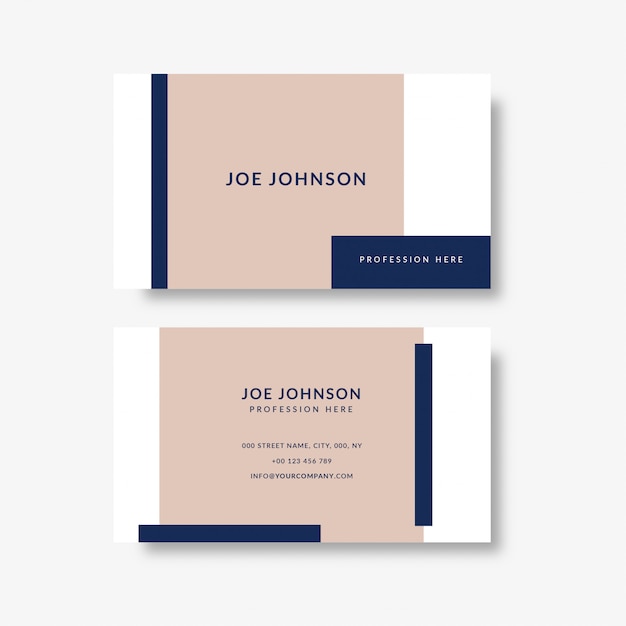 Elegant business card template with geometric shapes