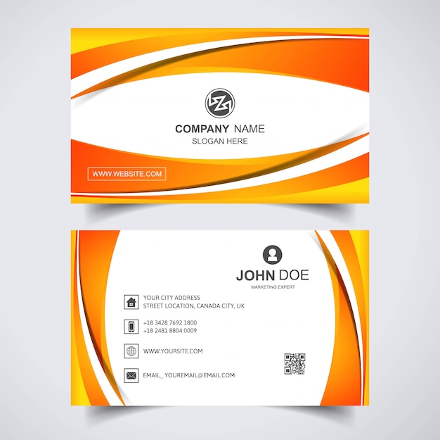 Elegant business card wave template