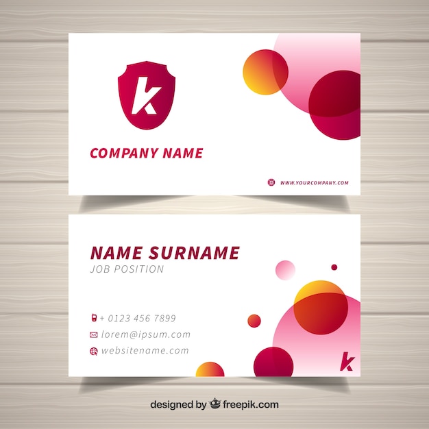 Free vector elegant business card with circles