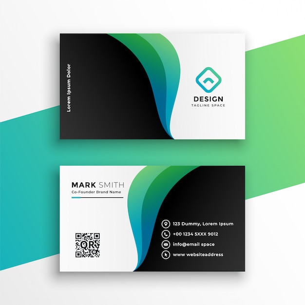 Elegant business card with curve shapes