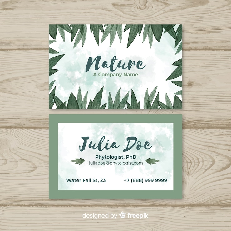 Free Vector elegant business card with nature design