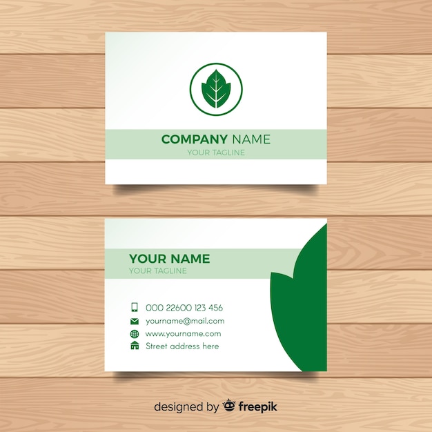 Free vector elegant business card with nature design