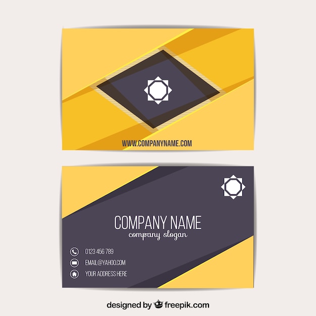 Free vector elegant business card with sun