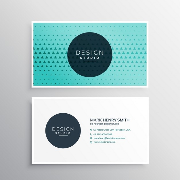 Elegant business card with triangles