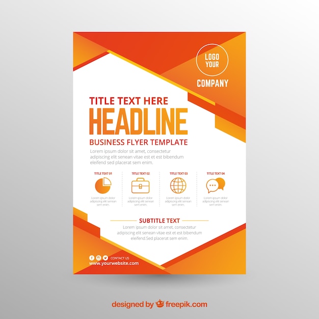 Free vector elegant business flyer template with abstract style