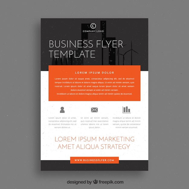 Elegant business flyer template with abstract style