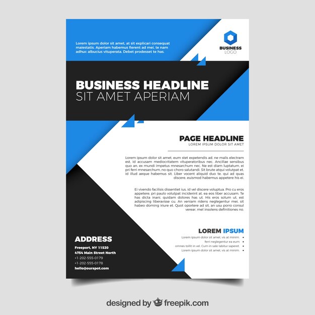 Elegant business flyer template with abstract style
