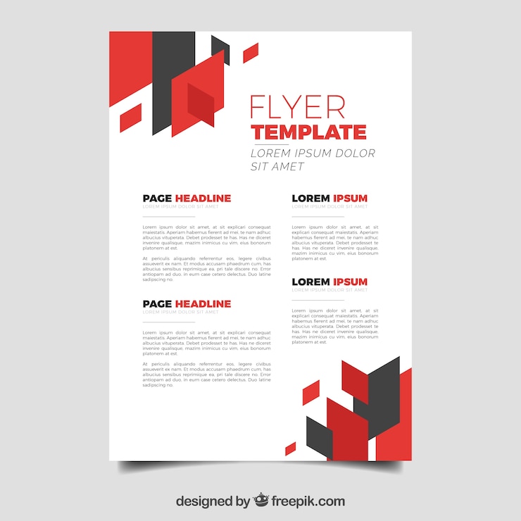 Free Vector elegant business flyer template with abstract style