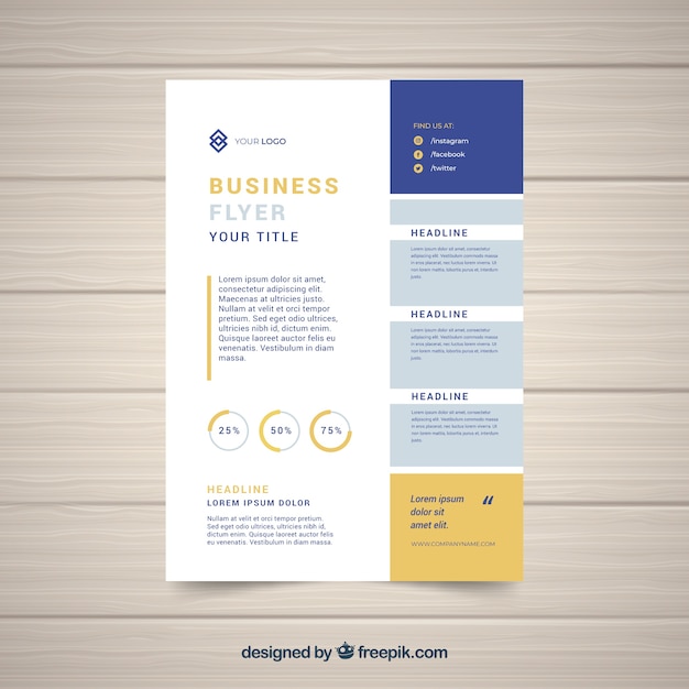 Free vector elegant business flyer template with abstract style