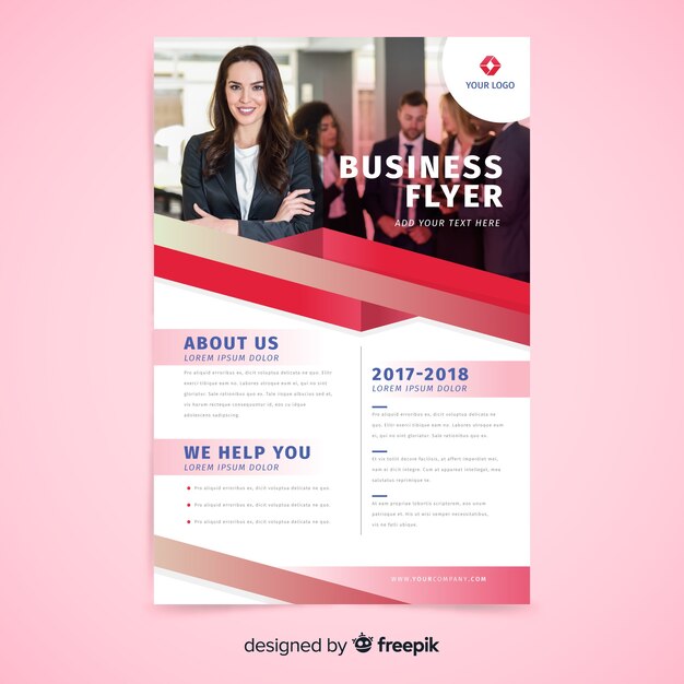 Elegant business flyer template with photo