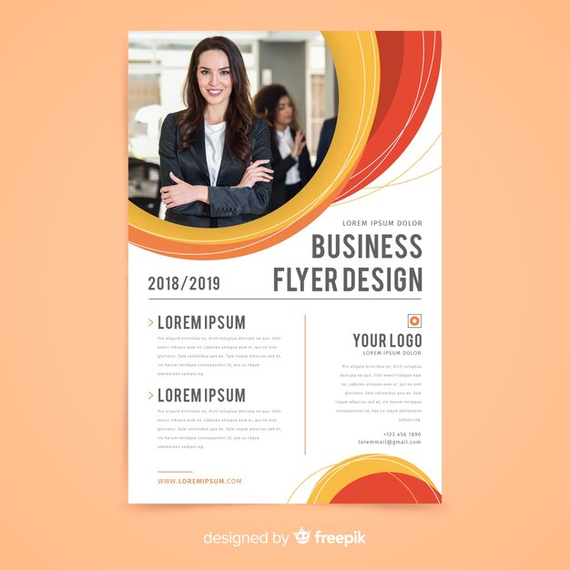 Elegant business flyer template with photo