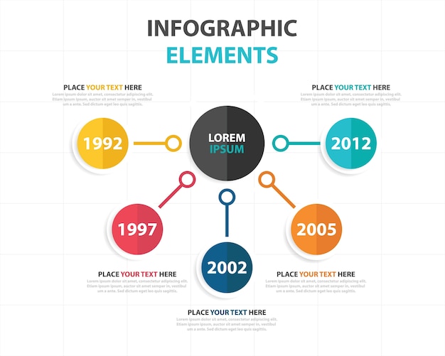 カラフルな抽象的なビジネスインフォグラフィックテンプレート