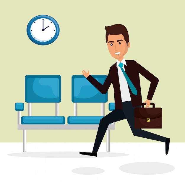 Free vector elegant businessman in the waiting room