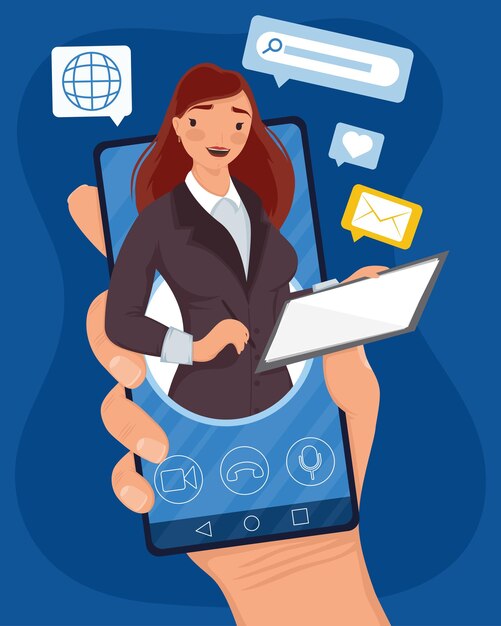 スマートフォンでエレガントなbusineswoman