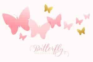 Vettore gratuito eleganti farfalle sciamano sfondo pastello decorativo